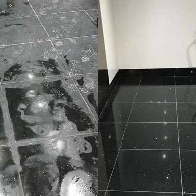 Before and After Floor Polish 